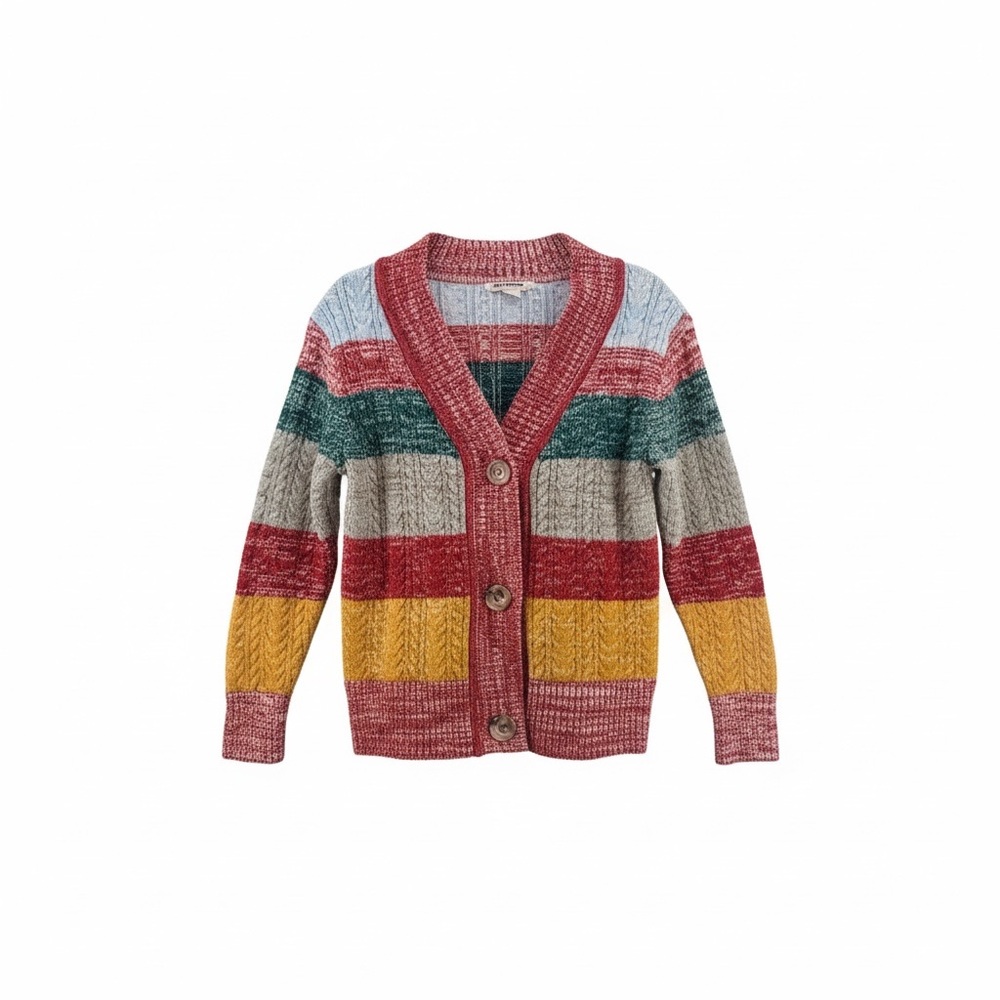 Glamorous Striped Marbled Button Cardigan-Cozy Chic Layering Piece